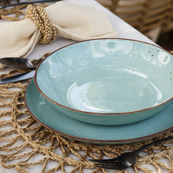 CHODZIEŻ CITY CT05 ŻYWIOŁY Serwis obiadowo-kawowy 60 el / 12 osób / SPOKÓJ OCEANU / porcelana