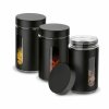TADAR Prato Komplet 3 szklanych pojemników kuchennych 1 l / czarny