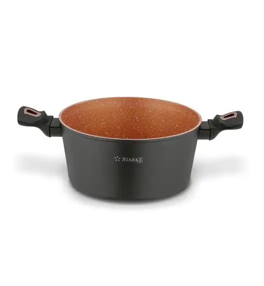 STARKE PRO DARK COPPER Zestaw garnków 10 el z pokrywkami / Nieprzywierająca powłoka MARBLE PLUS / indukcja