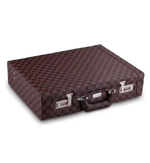 STARKE PRO GIULIA Sztućce Komplet 72 el w skórzanej walizce / 12 osób / złote / stal nierdzewna