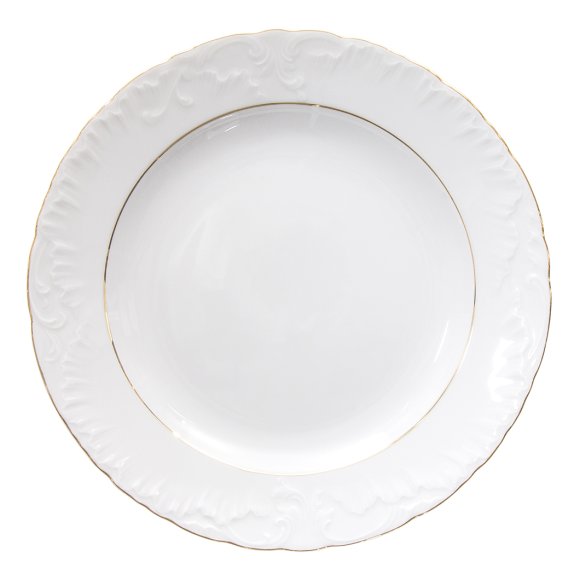 ĆMIELÓW ROCOCO 3604 ZŁOTA LINIA Zestaw obiadowy 18 el / 6 osób / porcelana
