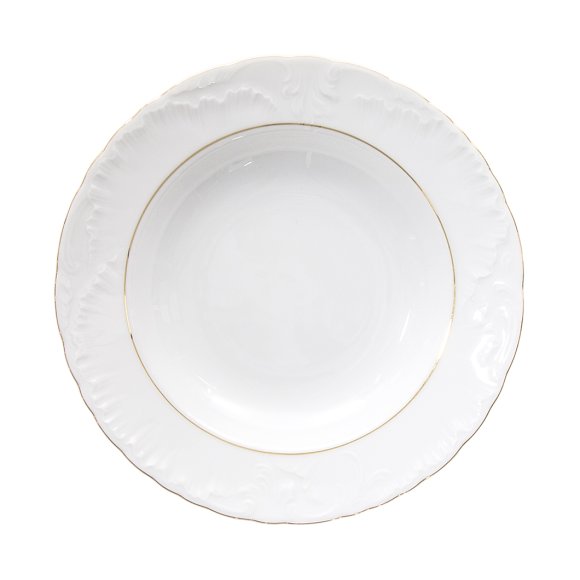 ĆMIELÓW ROCOCO 3604 ZŁOTA LINIA Zestaw obiadowy 18 el / 6 osób / porcelana