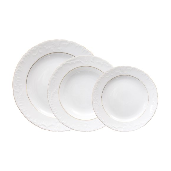 ĆMIELÓW ROCOCO 3604 ZŁOTA LINIA Zestaw obiadowy 36 el / 12 osób / porcelana