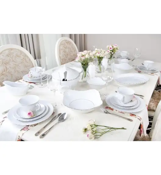 ĆMIELÓW ROCOCO 3604 ZŁOTA LINIA Zestaw obiadowy 36 el / 12 osób / porcelana