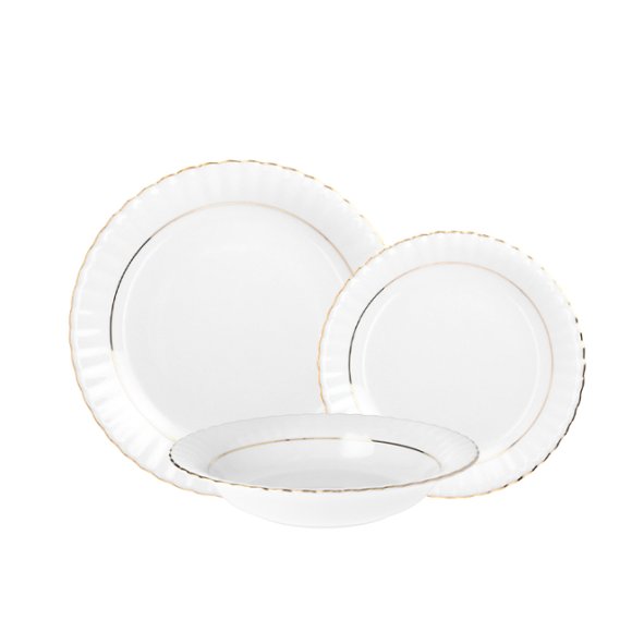 CHODZIEŻ IWONA B014 ZŁOTA LINIA Zestaw obiadowy 36 el / 12 osób / porcelana