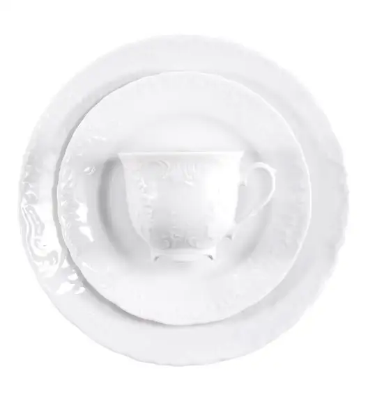 ĆMIELÓW ROCOCO MARIA 0001 BIAŁY Zestaw kawowy 24 el / 12 osób / porcelana