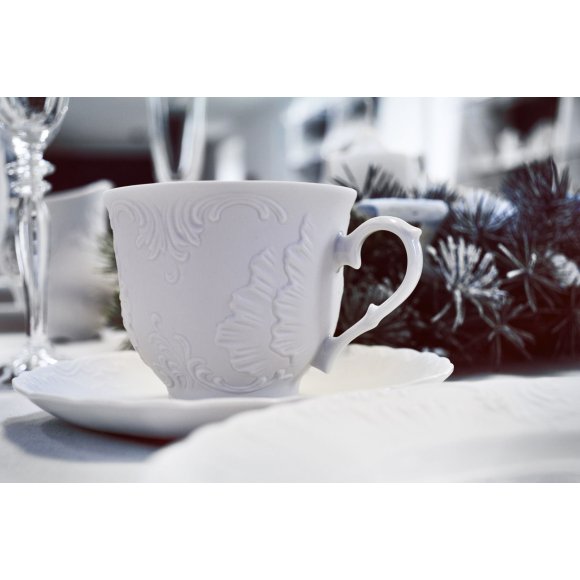 ĆMIELÓW ROCOCO MARIA 0001 BIAŁY Zestaw kawowy 24 el / 12 osób / porcelana