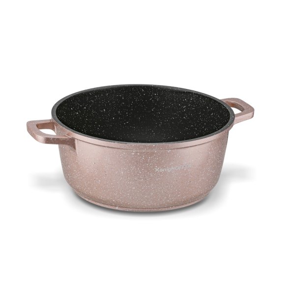 KONIGHOFFER POLLO ROSE GOLD Zestaw garnków z pokrywkami 8 el + 2 nakładki na uchwyty / indukcja