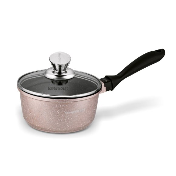 KONIGHOFFER POLLO ROSE GOLD Zestaw garnków z pokrywkami 8 el + 2 nakładki na uchwyty / indukcja