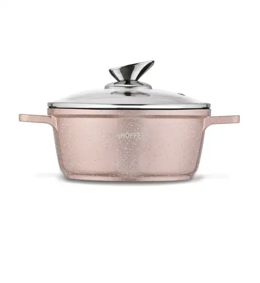 KONIGHOFFER POLLO ROSE GOLD Zestaw garnków z pokrywkami 8 el + 2 nakładki na uchwyty / indukcja