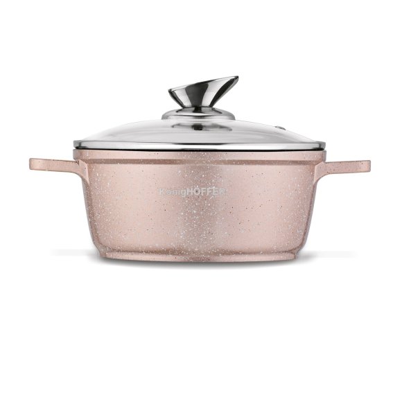 KONIGHOFFER POLLO ROSE GOLD Zestaw garnków z pokrywkami 8 el + 2 nakładki na uchwyty / indukcja