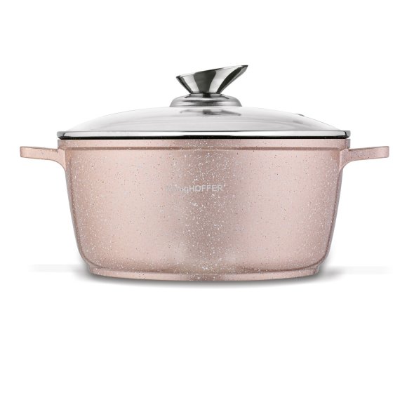 KONIGHOFFER POLLO ROSE GOLD Zestaw garnków z pokrywkami 8 el + 2 nakładki na uchwyty / indukcja
