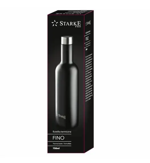 STARKE PRO FINO Butelka termiczna / 750 ml / czarna / stal nierdzewna