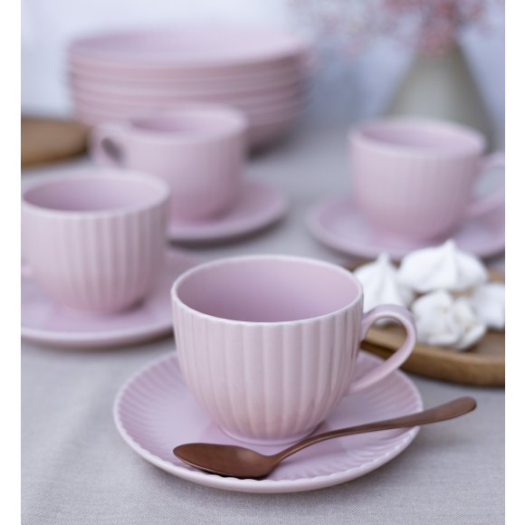 LUBIANA DAISY SUNSET K7 Komplet 6x filiżanka 200 ml + spodek 14,5 cm / różowy