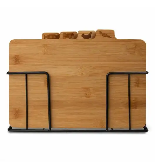 KONIGHOFFER CEDAR Zestaw 4 desek do krojenia ze stojakiem 29x21x7 cm / drewno bambusowe