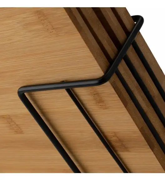 KONIGHOFFER CEDAR Zestaw 4 desek do krojenia ze stojakiem 29x21x7 cm / drewno bambusowe