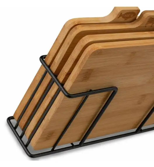 KONIGHOFFER CEDAR Zestaw 4 desek do krojenia ze stojakiem 29x21x7 cm / drewno bambusowe