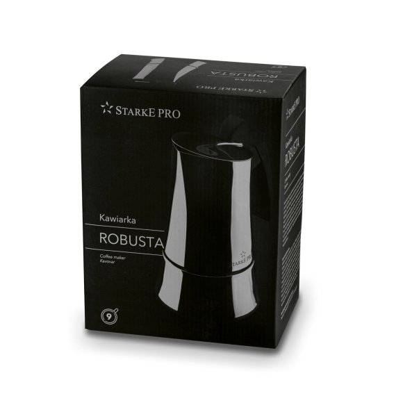 STARKE PRO ROBUSTA Kawiarka stalowa 540 ml / 9 filiżanek espresso / indukcja