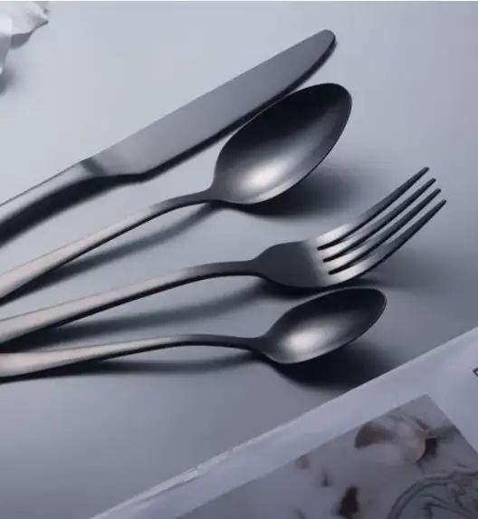 WYPRZEDAŻ! AMEFA AUSTIN CZARNY Sztućce UE Łyżeczka do kawy latte / stal 18/0 