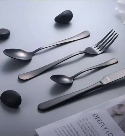 WYPRZEDAŻ! AMEFA AUSTIN CZARNY Sztućce UE Łyżeczka do kawy latte / stal 18/0 