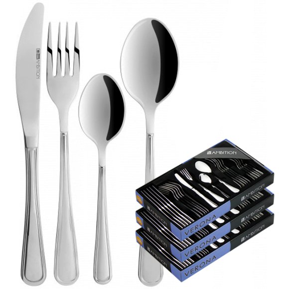 AMBITION VERONA Sztućce Komplet 72 el pudełko / 18 os / połysk