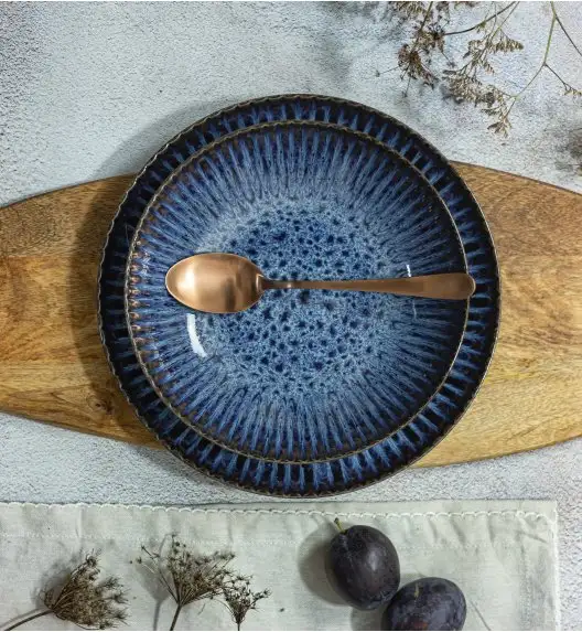 LUBIANA STONEWARE CERAMIKA / COSMOS / 6x Talerz obiadowy 27 cm / odcień niebieskiego