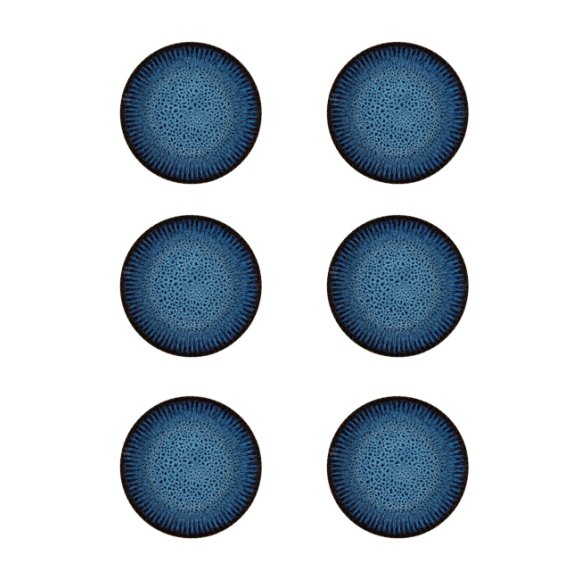 LUBIANA STONEWARE CERAMIKA / COSMOS / 6x Talerz obiadowy 27 cm / odcień niebieskiego