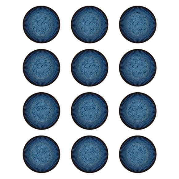 LUBIANA STONEWARE CERAMIKA / COSMOS / 12x Talerz obiadowy 27 cm / odcień niebieskiego