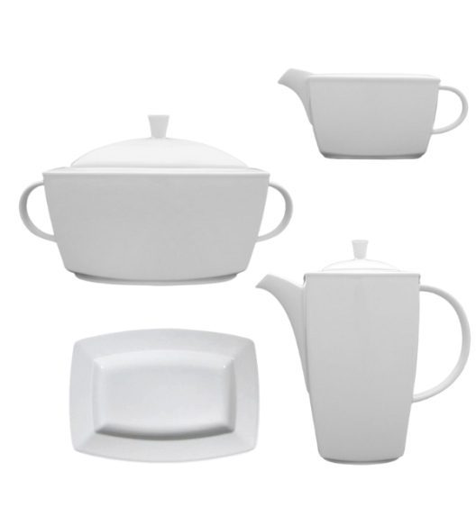 LUBIANA VICTORIA Komplet naczyń 1/4 | waza, imbryk, rawierka, sosjerka | porcelana