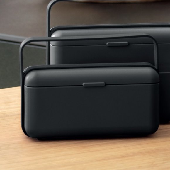 BLIM PLUS Lunchbox ze sztućcami mały czarny / innowacyjny / wygodny