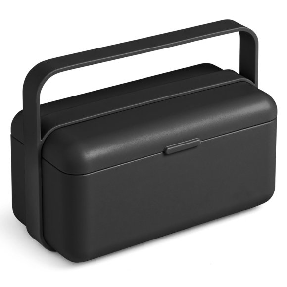 BLIM PLUS Lunchbox ze sztućcami mały czarny / innowacyjny / wygodny