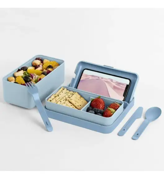 BLIM PLUS Lunchbox ze sztućcami mały niebieski / innowacyjny / wygodny