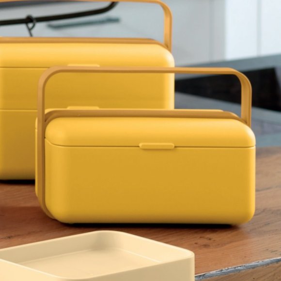 BLIM PLUS Lunchbox ze sztućcami mały żółty / innowacyjny / wygodny