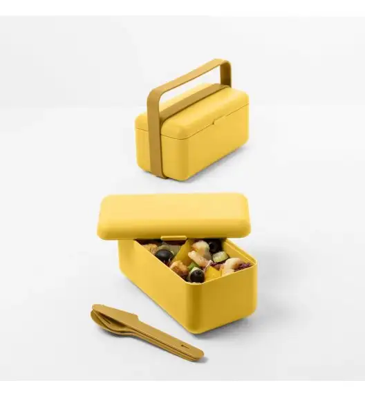 BLIM PLUS Lunchbox ze sztućcami mały żółty / innowacyjny / wygodny