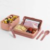 BLIM PLUS Lunchbox ze sztućcami mały różowy / innowacyjny / wygodny