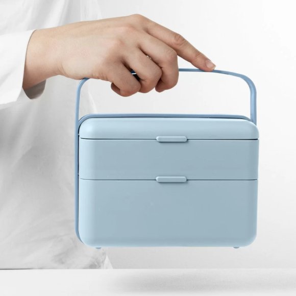 BLIM PLUS Lunchbox ze sztućcami duży niebieski / innowacyjny / wygodny