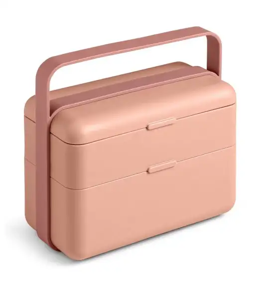 BLIM PLUS Lunchbox ze sztućcami duży różowy / innowacyjny / wygodny