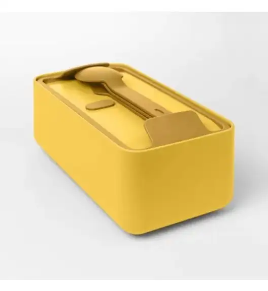 BLIM PLUS Lunchbox ze sztućcami duży żółty / innowacyjny / wygodny