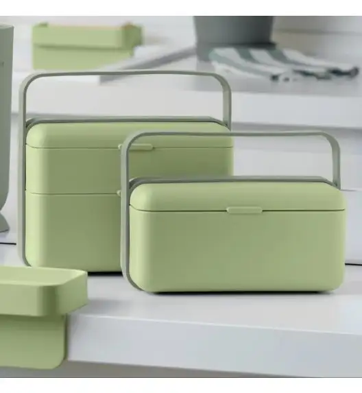 BLIM PLUS Lunchbox ze sztućcami duży zielony / innowacyjny / wygodny