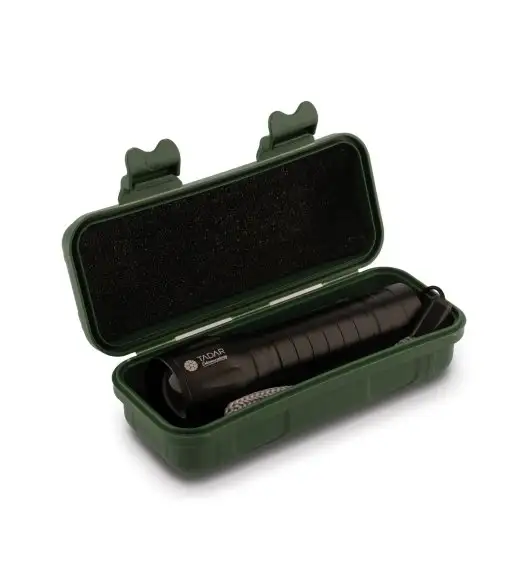 TADAR Mini Latarka taktyczna z akumulatorem 9 x 2,5 cm / czarna / 4 tryby / ze sznurkiem