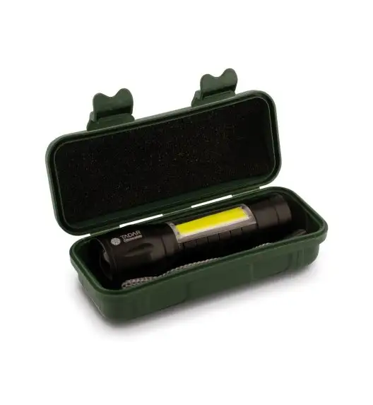TADAR Mini Latarka taktyczna z akumulatorem 9 x 2,5 cm / czarna / 4 tryby / ze sznurkiem