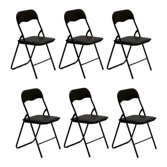 TADAR Krzesła składane 6 szt. / 44 x 47 x 79 cm / turystyczne / czarne