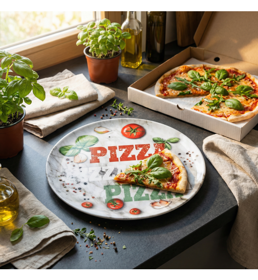 LUBIANA TINA Talerz do pizzy 33 cm | kolorowy nadruk 