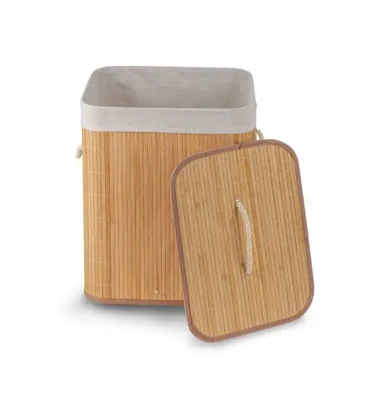 TADAR Kosz / Pojemnik na pranie z pokrywką 42 x 32 x 50 cm / bambus