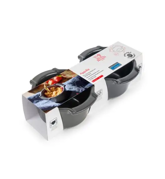 PEUGEOT APPOLIA Naczynia ceramiczne okrągłe 200 ml 2 szt. grafitowe