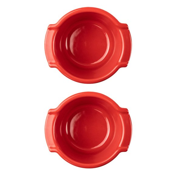 PEUGEOT APPOLIA Naczynia ceramiczne okrągłe 200 ml 2 szt. czerwone