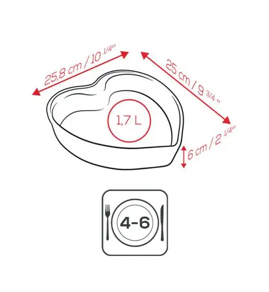 PEUGEOT APPOLIA Naczynie ceramiczne serce 1,7 l