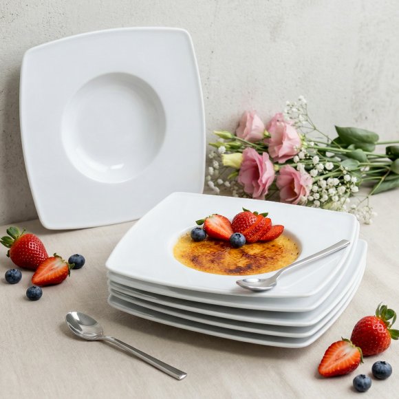 LUBIANA HOTEL | Victoria 6x Talerz do deserów 26 cm | biały | porcelana