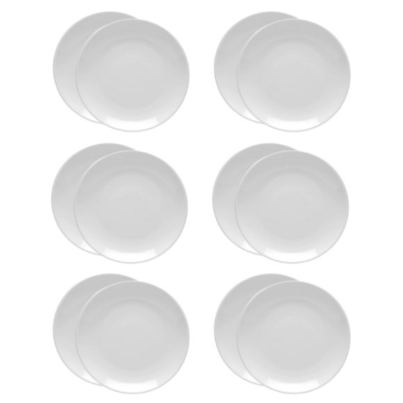 LUBIANA HOTEL BOSS 12x Talerz płytki 25 cm | biały | porcelana