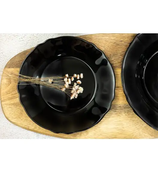 ARCOPAL BLACK MOON Komplet obiadowy 72 el dla 24 osób | czarny | szkło hartowane